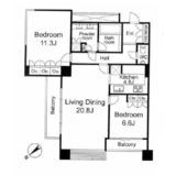 ザ・ウエストミンスター六本木 11階 間取り図