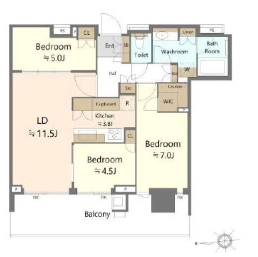 HARUMI FLAG SKYDUO PARK VILLAGE (晴海フラッグ スカイデュオ パークヴィレッジ) 24階 間取り図