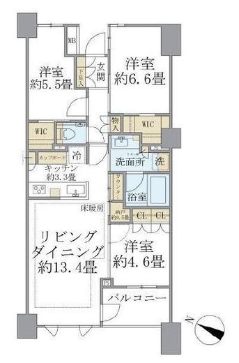 ブリリア東中野パークサイドヒルズ 7階 間取り図