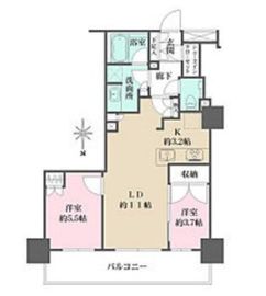 プライムパークス品川シーサイド ザ・タワー 22階 間取り図