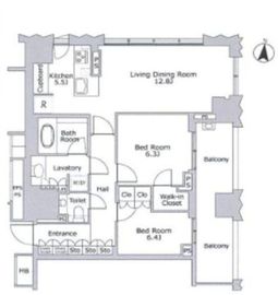 ブランズ千代田富士見 5階 間取り図