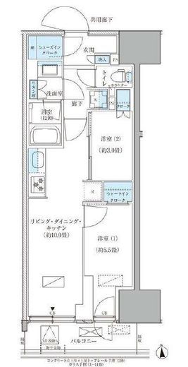 パークアクシス品川天王洲アイル 1404 間取り図