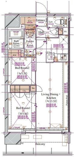 ブランシエスタ浅草蔵前 303 間取り図