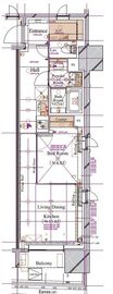 ブランシエスタ浅草蔵前 906 間取り図