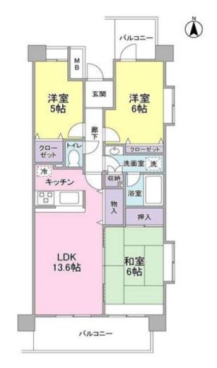 セレーノ武蔵中原 2階 間取り図