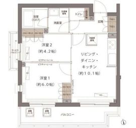 ヒューリックレジデンス豪徳寺 106 間取り図