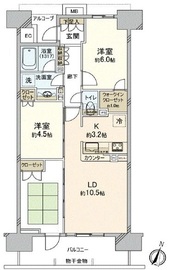 リビオ国分寺ステーションアベニュー 4階 間取り図