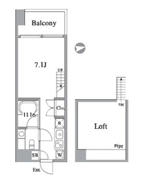 RIZ高輪 204 間取り図