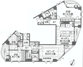 乃木坂パークハウス 19階 間取り図