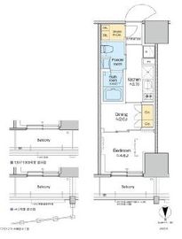 プラウドフラット四谷三丁目 708 間取り図