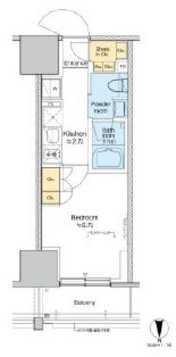 プラウドフラット四谷三丁目 711 間取り図