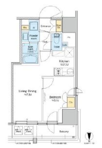 プラウドフラット四谷三丁目 706 間取り図