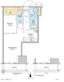 プラウドフラット四谷三丁目 1302 間取り図