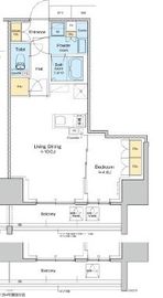 プラウドフラット四谷三丁目 1304 間取り図