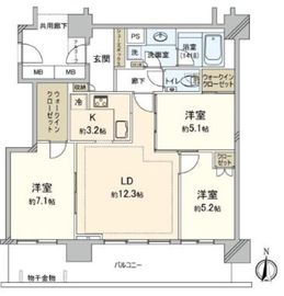 クレッセント川崎タワー 38階 間取り図