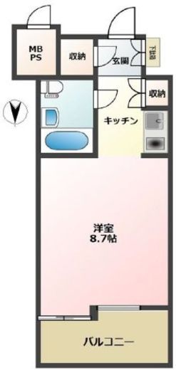ルネ御苑プラザ 5階 間取り図