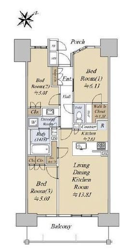ザ・ガーデンズ西葛西 19階 間取り図