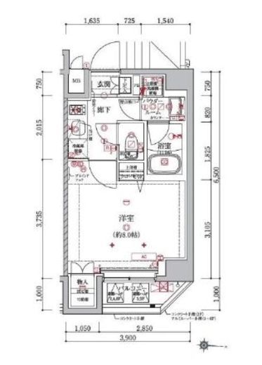 アルテシモアベニ 6階 間取り図