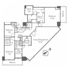 アップルタワー東京キャナルコート 40階 間取り図