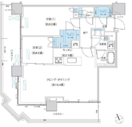 パークシティ柏の葉キャンパス ザ・ゲートタワー ウエスト 2102 間取り図