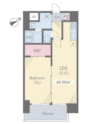 プライムコート立川 1406 間取り図