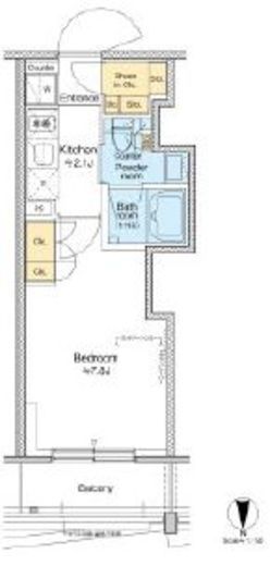 プラウドフラット四谷三丁目 408 間取り図