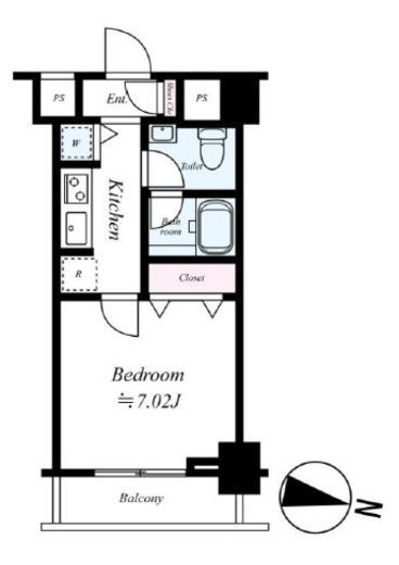 スカイコートパレス大島 5階 間取り図
