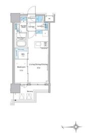 ルフォンプログレ門前仲町プレミア 1202 間取り図