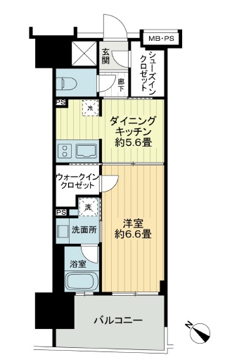 ライオンズ千代田三崎町 8階 間取り図