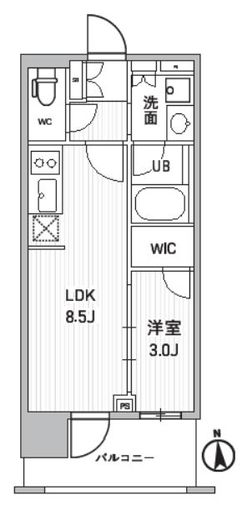 シーズンフラッツ新御徒町イースト 202 間取り図
