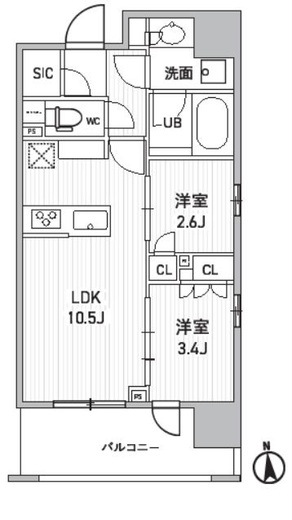 シーズンフラッツ新御徒町イースト 701 間取り図