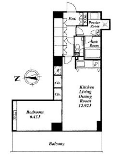 麻布十番スクエアレジデンス 3F2 間取り図