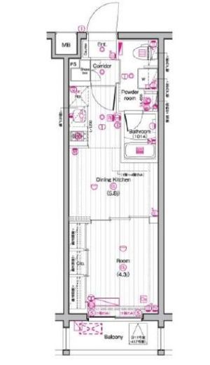 THE PREMIUM CUBE G 東中野 (ザ プレミアムキューブジー東中野) 3階 間取り図