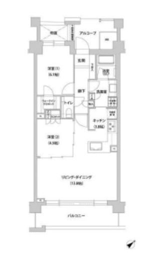 文京グリーンコートテラス 412 間取り図