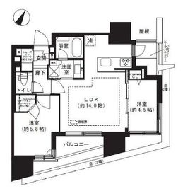 クレストラフィーネ旗の台 3階 間取り図