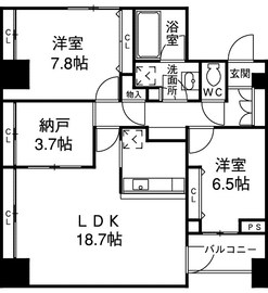 レジディアタワー上池袋 タワー棟 1813 間取り図