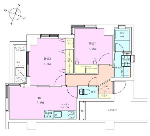 RBM代田橋レジデンス 2階 間取り図