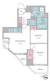 ドゥーエ二子新地 401 間取り図