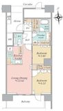 HARUMI FLAG SUN VILLAGE (晴海フラッグ サンヴィレッジ) 8階 間取り図