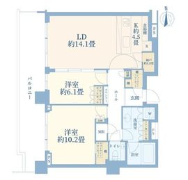 HARUMI FLAG SKYDUO SUN VILLAGE (晴海フラッグ スカイデュオ サンヴィレッジ) 50階 間取り図