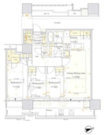HARUMI FLAG SUN VILLAGE (晴海フラッグ サンヴィレッジ) 26階 間取り図