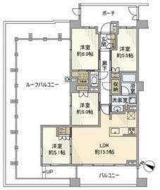 ジオ・イニシア武蔵小杉 6階 間取り図