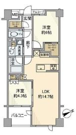 ジオ市谷仲之町 2階 間取り図