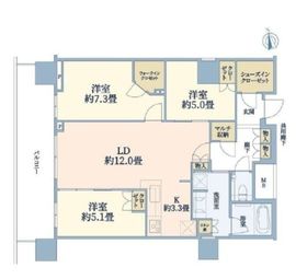 ブランズタワー大船 7階 間取り図
