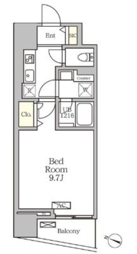 コートレジデンス南大塚 801 間取り図