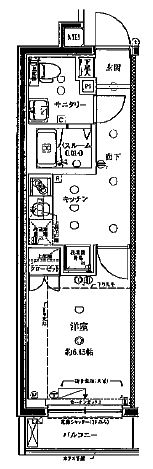クレヴィスタ門前仲町 401 間取り図