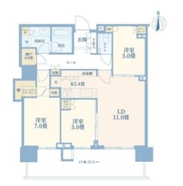 HARUMI FLAG SKYDUO PARK VILLAGE (晴海フラッグ スカイデュオ パークヴィレッジ) 10階 間取り図
