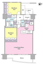 BLUE HARBOR TOWERみなとみらい (ブルーハーバータワーみなとみらい) 13階 間取り図