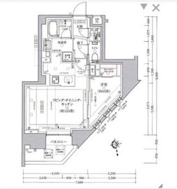 クリオ市谷薬王寺 2階 間取り図