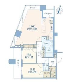 パークタワー勝どきミッド/サウス 46階 間取り図